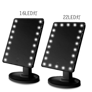 Miroir de maquillage à LED Wanmei, carré, de bureau, à détection tactile, haute définition, avec rangement pour les outils de maquillage - Product Image 3
