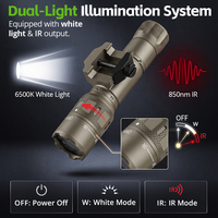 Lampe torche tactique double lumière TANK007 GTL1 rechargeable haute puissance avec lumière IR pour montage Picatinny