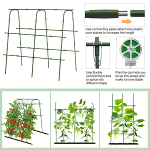 Treillis en acier inoxydable écologique 120*120 noir en forme de U pour plantes grimpantes avec filet de jardin pour légumes - Product Image 2