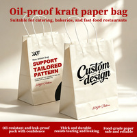 Sacs en papier personnalisés, kraft brun naturel avec poignée, pour boulangerie, emballage personnalisé, sacs de courses recyclables avec impression de logo