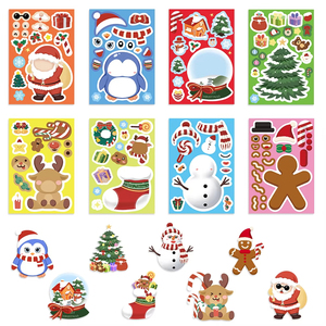 Giáng sinh dán bên trò chơi người tuyết ELF dán Cây giáng sinh DIY Xmas kỳ nghỉ làm cho một khuôn mặt Sticker Đảng ủng hộ - Product Image 6