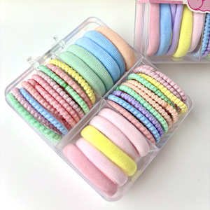 Élastiques à cheveux pour enfants aux couleurs bonbons, 30 pièces en boîte, haute élasticité, usage quotidien - Product Image 3