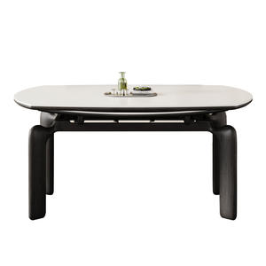Mesa de comedor ovalada minimalista de madera maciza con diseño de patas de elefante para uso doméstico - Product Image 5