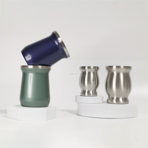 Yerba-taza <span class=keywords><strong>de</strong></span> té <span class=keywords><strong>de</strong></span> doble pared <span class=keywords><strong>de</strong></span> acero inoxidable, 4oz, 8oz, con aislamiento, Mate, calabaza argentina, taza <span class=keywords><strong>de</strong></span> viaje con Bombilla - Product Image 5