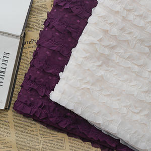 Blanco Beige rayas bordado Jacquard punto suizo gasa <span class=keywords><strong>tul</strong></span> <span class=keywords><strong>tela</strong></span> para la camisa de vestir <span class=keywords><strong>por</strong></span> metro - Product Image 2