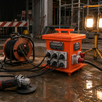 Boîtier de distribution personnalisé avec prises électriques industrielles anti-poussière à plusieurs sorties 32A 63A 125A 36 voies, circuit protégé