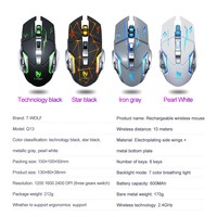 Mouse Gaming lampu latar, aksesori komputer ergonomis mekanis ergonomis isi daya BT nirkabel senyap untuk Pc Laptop