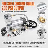 Compresseur d'air robuste Wanray 380C 12V DC 200 PSI pour la modification de véhicules