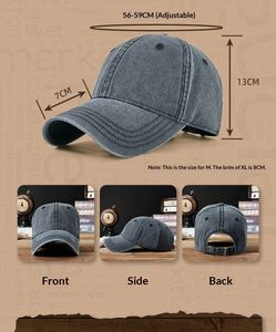Casquette de baseball vintage à 6 panneaux brodée avec logo personnalisé, effet délavé, pour sports de plein air, vente en gros, chapeau de soleil ajustable, tendance et de luxe - Product Image 4