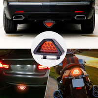 Universel 12V F1 Style Triangle Voiture Feu De Frein Antibrouillard Rouge 12LED Auto Moto Feu Arrière LED Strobe Flash Voyant D'avertissement