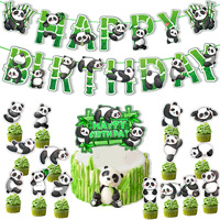Lindo Banner de Panda de Dibujos Animados para Baby Shower, Decoración para Fiestas de Cumpleaños Infantiles, Decoración para Fiestas en Casa con Temática de Panda Chino