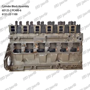 6D125-2 PC400-6 conjunto de cilindro central conjunto de bloco de cilindro cabeça de cilindro 6151-22-1100 para motor diesel Komatsu