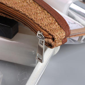Accesorios de viaje Artículos de tocador Pochette <span class=keywords><strong>Donna</strong></span> Maquillage Bambú Ratán Tejido Cosmético Claro Bolsa de <span class=keywords><strong>maquillaje</strong></span> Diseño personalizado para Wome - Product Image 4