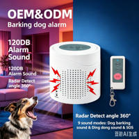 Alarm Anjing Pengusir 12m Sensor Gerak Radar Rumah 120DB Bel Pintu Keamanan Keras Pengusir Nirkabel Otomatis
