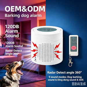 Alarme anti-aboiement pour chien, détecteur de mouvement radar 12m, sonnette de sécurité domestique 120DB, dissuasion sans fil automatique - Product Image 1