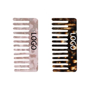Comb Anti Static Detangle Acetic Acid Hair Comb Portable Leopard Marble Cushion Custom Wide Tooth Comb Cellulose Acetate Comb