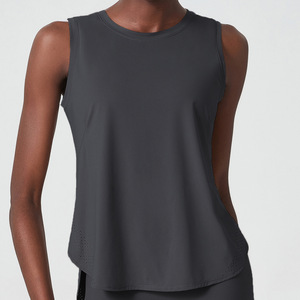 SHINBENE Custom Logo Damen Workout Gym Tops <span class=keywords><strong>Ice</strong></span> Smooth Feel Schnellt rockn endes ärmelloses Westen hemd - Product Image 5