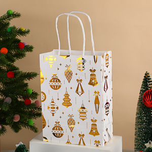 Tas Kertas Kraft Ramah Lingkungan Biodegradable untuk Hadiah Pesta Natal dengan Logo dan Pita Kustom - Product Image 5