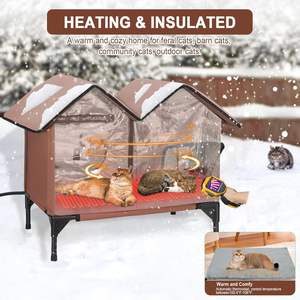 Beheizte Hundehütte Winter Große Outdoor Umwelt freundliche Stoff Wetterfeste Hochbett Flucht tür Isolierte Schutz heizung für - Product Image 2