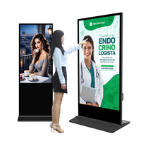 Señalización digital interactiva para interiores, pantalla LCD para publicidad, pantalla táctil, soporte de suelo con pantalla móvil, elevador, uso de función SDK