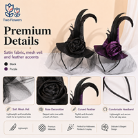 Serre-tête Chapeau de Sorcière en Tulle Doux pour Halloween, Idéal pour Adolescentes, Fêtes de Carnaval et Déguisements Cosplay