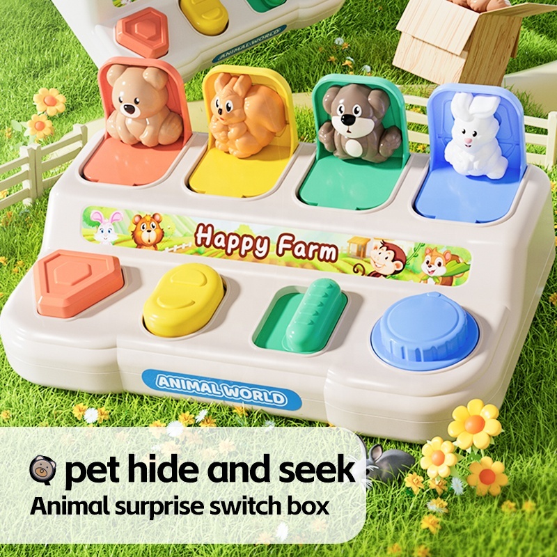 Children’s Animal Peek-a-boo Pop-Up Cause & Effect Learning Box - View 2