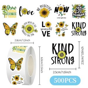 500 pegatinas de mariposas y flores por rollo, etiquetas personalizadas para embalaje, bonitas pegatinas para diario, suministros para niños, pegatinas de dibujos animados con logo. - Product Image 2