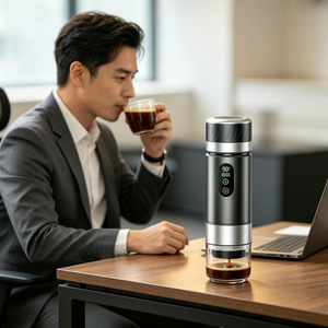เครื่องชงกาแฟเอสเพรสโซแบบพกพาขนาด 80 มล. พร้อมจอ LED อัจฉริยะ ชาร์จไฟได้ ชงเร็ว เหมาะสำหรับการตั้งแคมป์และการเดินทาง - Product Image 3