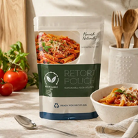 Personnalisé Recyclable 121 ° Sachets souples C pour emballage, sachets rétortables haute barrière pour plats préparés, emballage pour riz, nouilles, pâtes