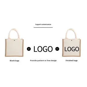 Sac fourre-tout en <span class=keywords><strong>toile</strong></span> avec poignées, logo imprimé, Wenzhou, en stock, vente en gros, bricolage, peinture à la main, graffiti, cadeau, vierge - Product Image 2