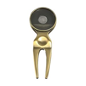 Outil de réparation de divots de golf en métal argenté durable avec marqueurs de balle, conception pratique en forme de fourche, option de logo personnalisé pour usage extérieur - Product Image 1