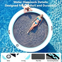 Hamac flottant en maille gonflable pour piscine, transat aquatique portable, lit flottant pliable, canapé confortable pour extérieur, plage, lac