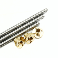 Ball Screw Tr8X2 150mm Length with Brass Nut Stainless Steel Bearing Factory Direct 1 Year Warranty