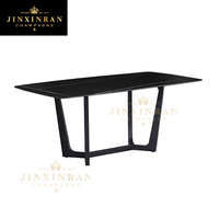 Table à manger au design moderne 6 places avec plateau en céramique Base en fer Plateau en céramique naturelle Table à manger ronde à coins arrondis