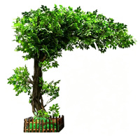 Árbol de Banyan Artificial Gigante, Árbol de los Deseos, Ficus Microcarpa Artificial, Tamaño Personalizable, Simulación de Banyan