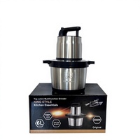 Hachoir à viande électrique Fufumachine6L, mixeur à ail, machine à pétrir la pâte et les boulettes, en acier inoxydable avec engrenage réglable