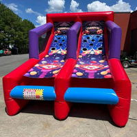 2 joueurs Carnaval jeux interactifs gonflable double Roller Ball lane jeux gonflable balle jeu de tir pour la location de fête