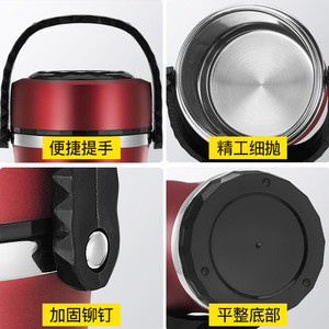 Stainless Steel Insulated <b>Lunch</b> <b>Box</b> 3 Layer Portable Food Container Cylinder Shape With Lid For Office Use - Product Image 5