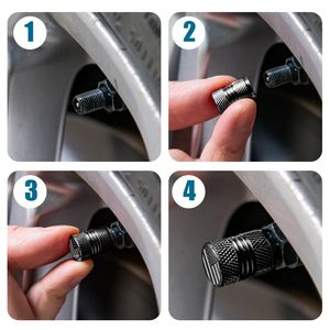 Capuchon de valve en alliage d'aluminium pour pneus de voiture, style américain, à visser, bleu, noir, rouge, gris - Product Image 5