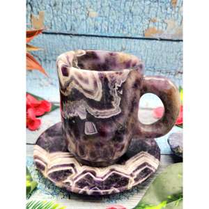 Gift a Chevron Amethyst <b>Tea</b> <b>Cup</b> & <b>Saucer</b> - ONLY 1 <b>Cup</b> <b>and</b> 1 <b>Saucer</b> - Product Image 1