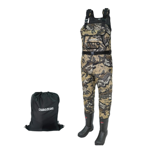 2025 Custom Neoprene Fishing <strong>Overalls</strong> with <strong>Boots</strong> Waterproof PVC and Nylon Waders Rubber Outsole Hip and Chest Wader Types - Product Image 1