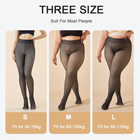 Collants thermiques taille haute extensibles pour femmes, chauds et transparents, doublés en polaire, pour l'hiver