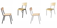 Chaise d'école empilable en contreplaqué, chaise d'étude ergonomique pour étudiants avec cadre en acier, chaise de formation en bois, chaise pour événements