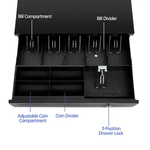 POS sistemi için 335 küçük  yazar kasa çekmecesi RJ11 12V POS  yazar kasa çekmecesi, yüksek kaliteli süpermarket para kilit kutusu yazarkasa