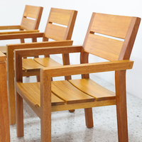 Ensembles de salle à manger de luxe modernes en bois de teck pour restaurant, hôpital, salon, extérieur – Chaises empilables étanches à construction durable