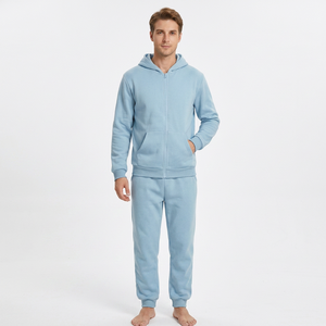 Sudadera con capucha y cremallera, diseño de logotipo personalizado, conjunto deportivo informal para adultos, invierno, algodón, 350 GSM, talla grande - Product Image 1
