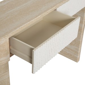 Table d'entrée avec deux tiroirs à poignées cachées, table console, montage facile, pour entrée, salon, couloir - Product Image 6