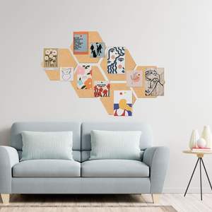 Tablero de pines de fieltro <span class=keywords><strong>autoadhesivo</strong></span> de 6 uds con tablón de anuncios de <span class=keywords><strong>corcho</strong></span> para dormitorios, oficinas, decoración de pared del hogar, uso como tablero de mensajes - Product Image 5