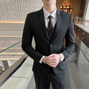 Abito Monopetto Testurizzato Bicolore da <span class=keywords><strong>Uomo</strong></span>, Blazer Slim-Fit Stile Coreano, per Testimoni, Sposo, Matrimonio, Business, Professionale - Product Image 4