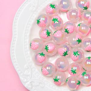 Cuentas redondas de acrílico pintadas a mano de dibujos animados bonitos para materiales hechos a mano DIY cadenas de teléfonos móviles accesorios bolsas colgantes - Product Image 3